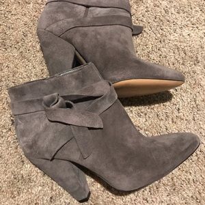 Nine West Gray Heeled Booties 9.5